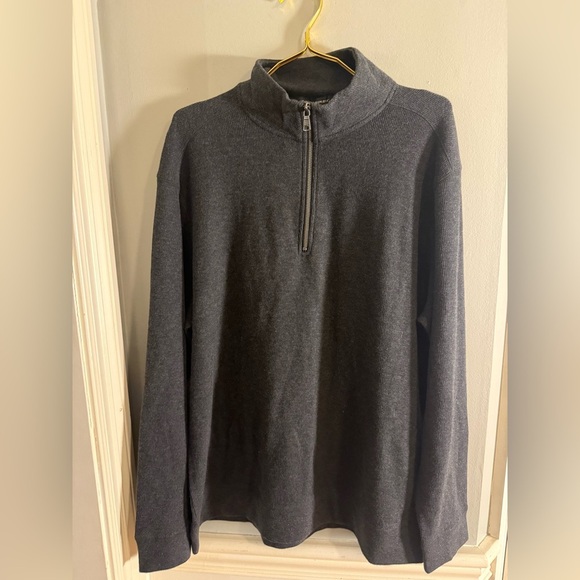 Banana Republic Men’s XL Waffle Quarter Zip Pullover – Charcoal Gray - Picture 8 of 9